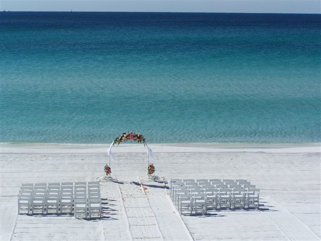 OverView of the Beach Ceremony Layout Sand Smoothing